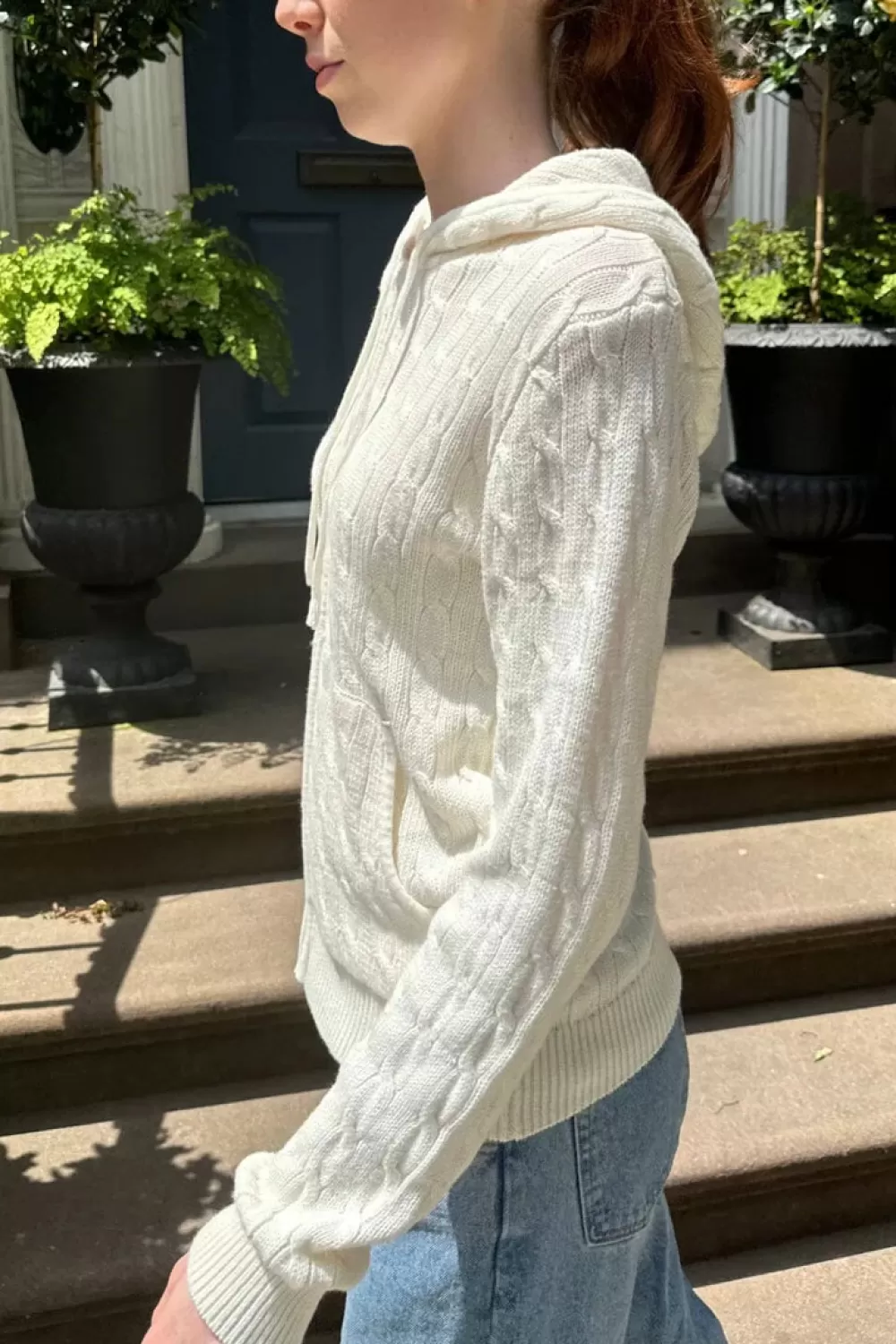 Brandy Melville Ayla Cable Knit Hoodie