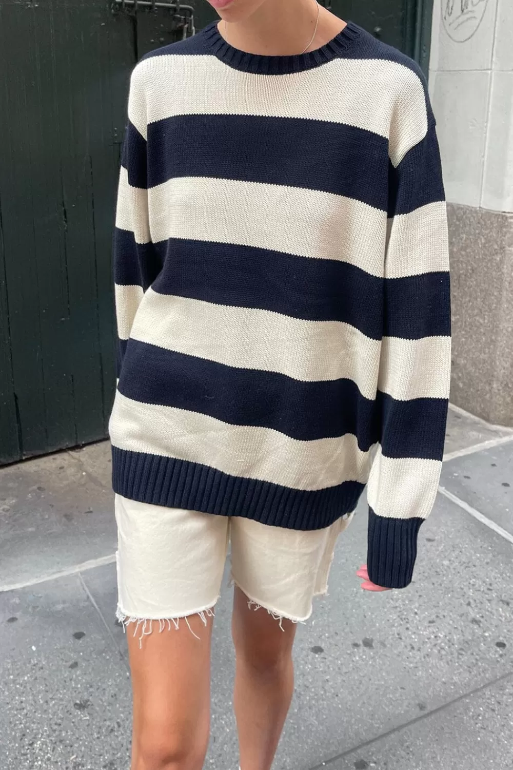 Brandy Melville Brianna Cotton Thick Stripe Sweater