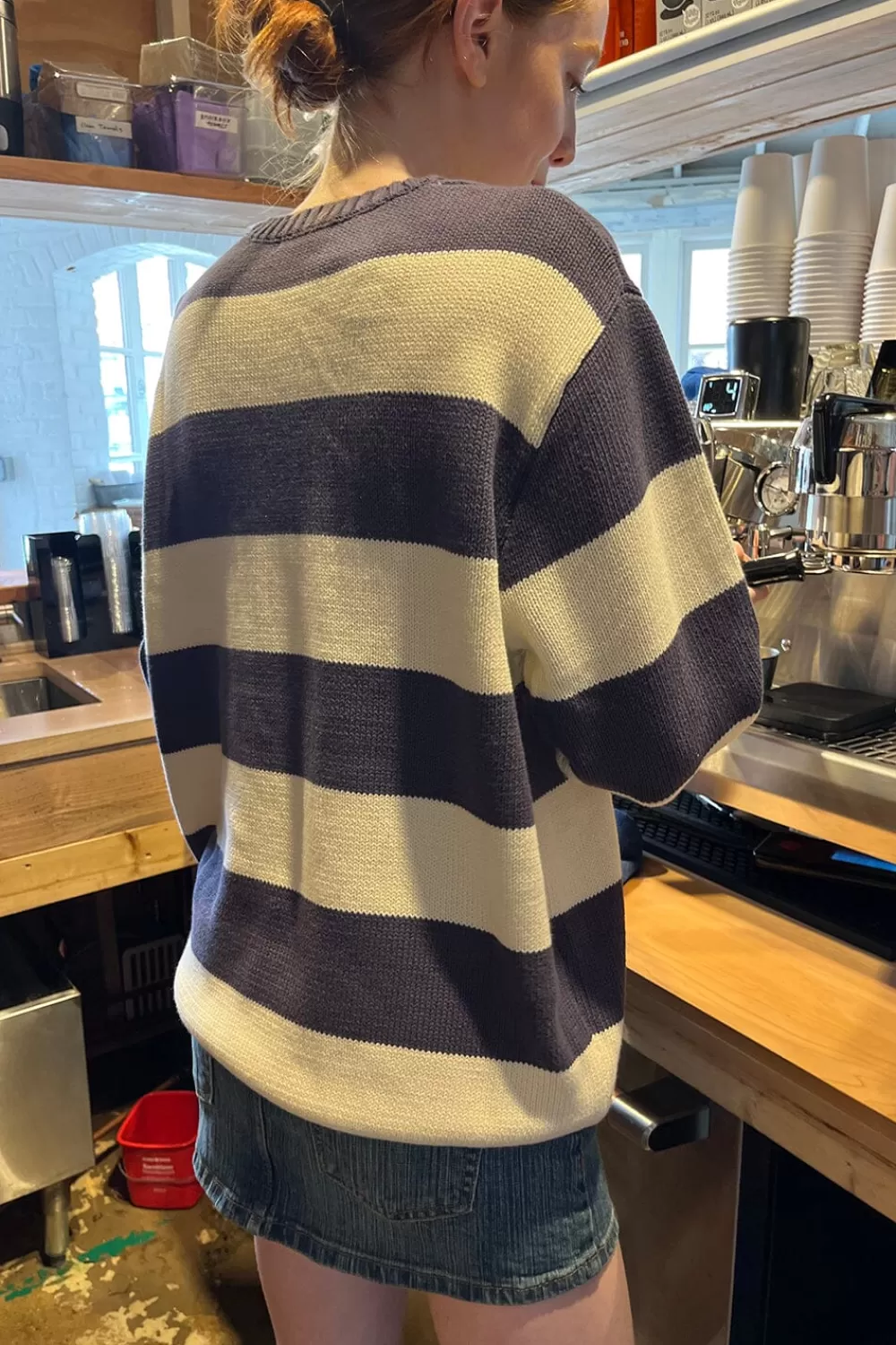 Brandy Melville Brianna Cotton Thick Stripe Sweater
