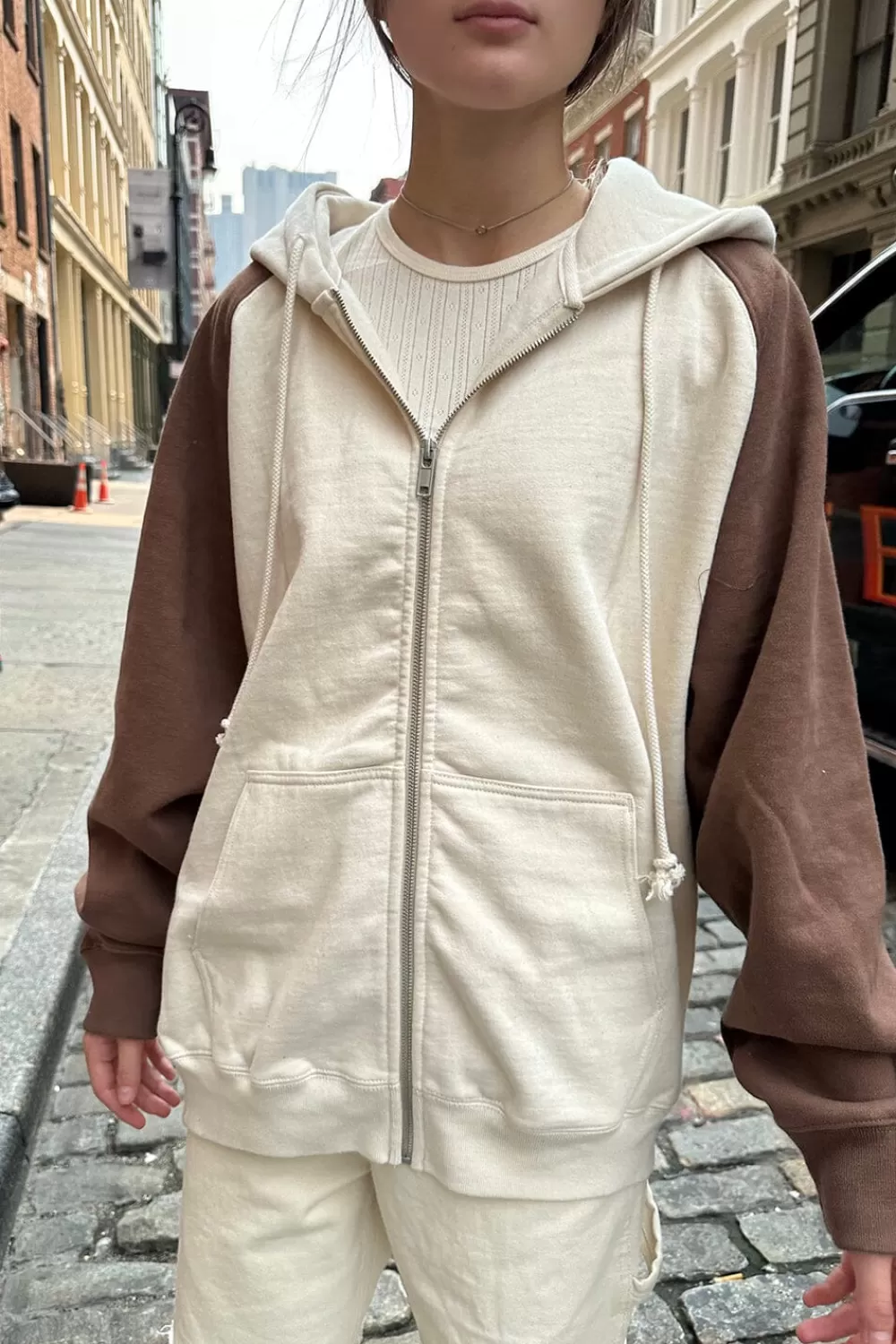 Brandy Melville Christy Color Block Hoodie