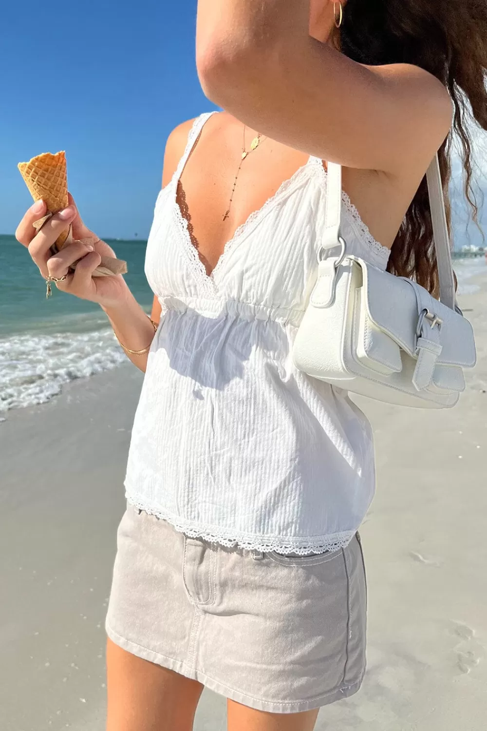 Brandy Melville Edith Lace Tank