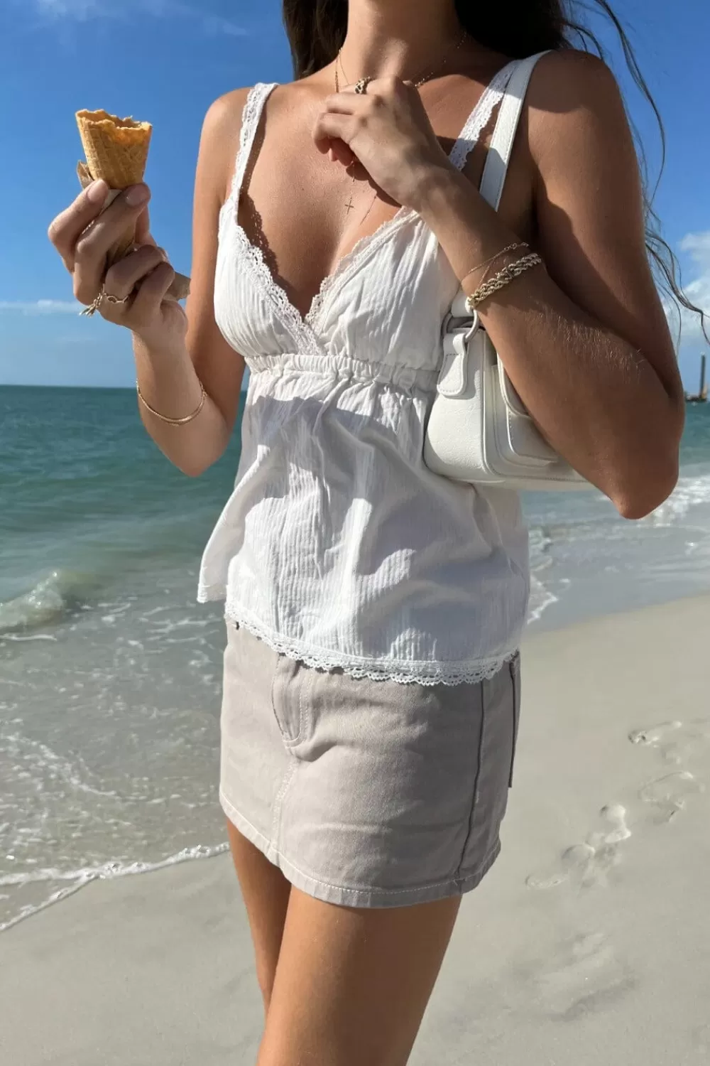 Brandy Melville Edith Lace Tank