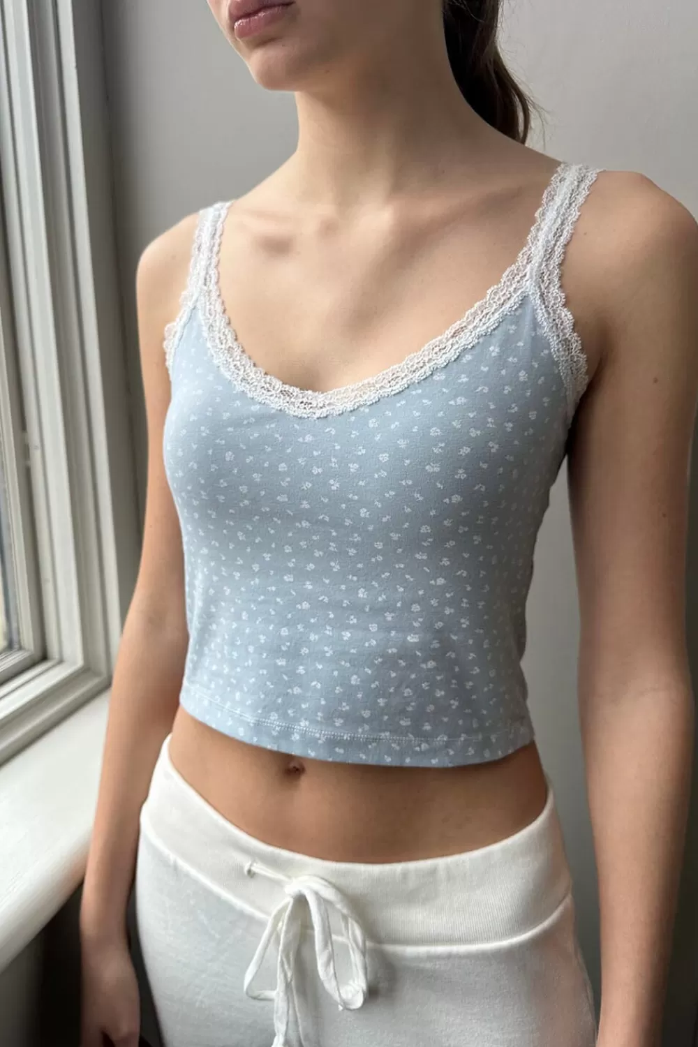 Brandy Melville Elsa Floral Bow Tank