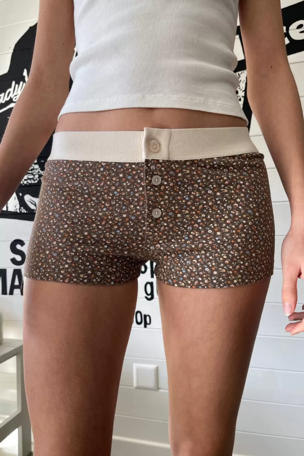 Brandy Melville Floral Boyshort Underwear